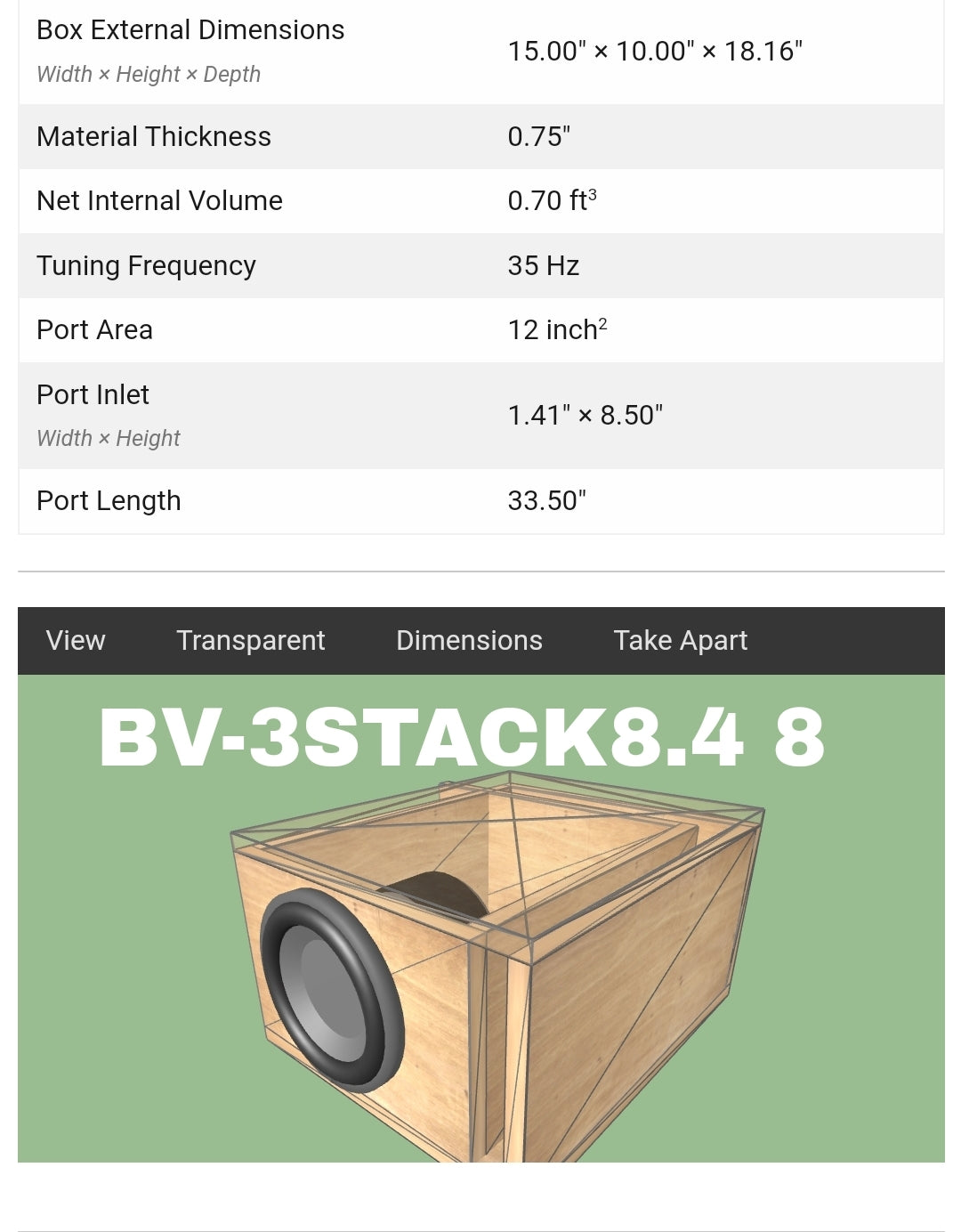 Blurred Vision Audio KNOCKOUT SERIES BV-3STACK8.4 8"